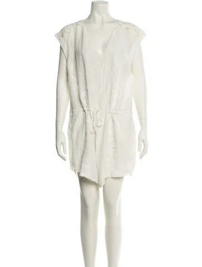 Pre-owned Iro V-neck Romper In Neutral