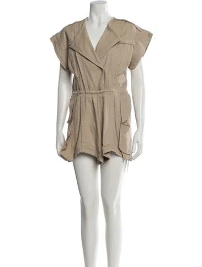 Pre-owned Iro V-neck Romper In Neutral