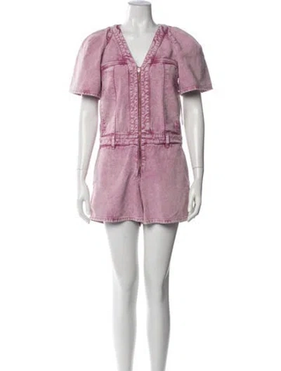 Pre-owned Iro V-neck Romper W/ Tags In Multicolor