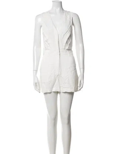 Pre-owned Iro V-neck Romper In White