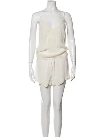 Pre-owned Iro V-neck Romper In White