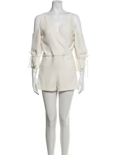 Pre-owned Iro V-neck Romper In White