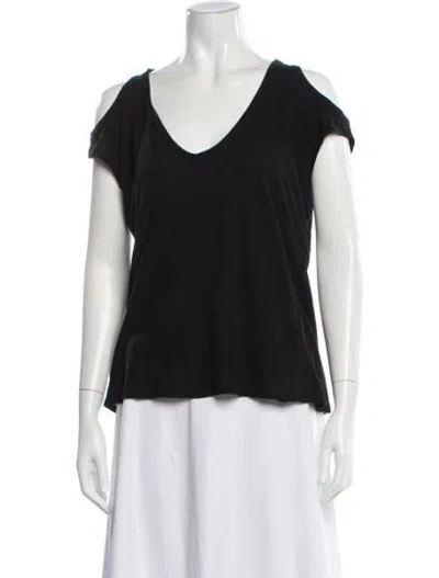 Pre-owned Iro V-neck Short Sleeve Top In Black