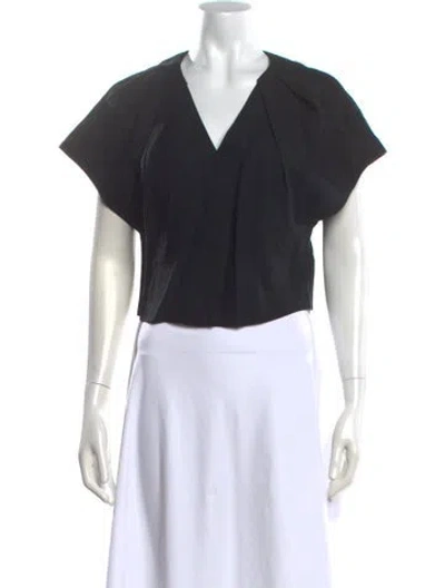 Pre-owned Iro V-neck Short Sleeve Top In Black