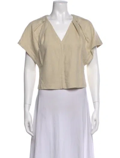 Pre-owned Iro V-neck Short Sleeve Top In Neutral