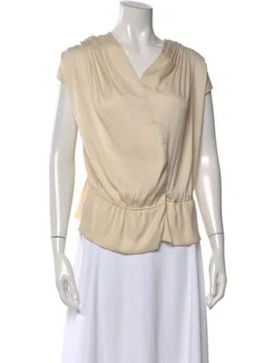 Pre-owned Iro V-neck Short Sleeve Top In Neutral