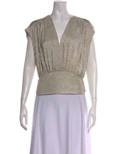 Pre-owned Iro V-neck Short Sleeve Top W/ Tags In Neutrals