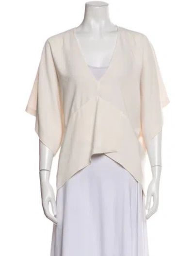 Pre-owned Iro V-neck Short Sleeve Top In White