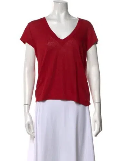Pre-owned Iro V-neck Short Sleeve T-shirt In Red