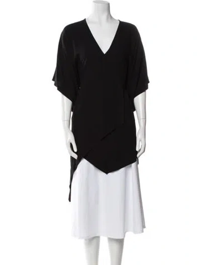 Pre-owned Iro V-neck Short Sleeve Tunic In Black