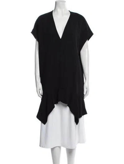 Pre-owned Iro V-neck Short Sleeve Tunic In Black