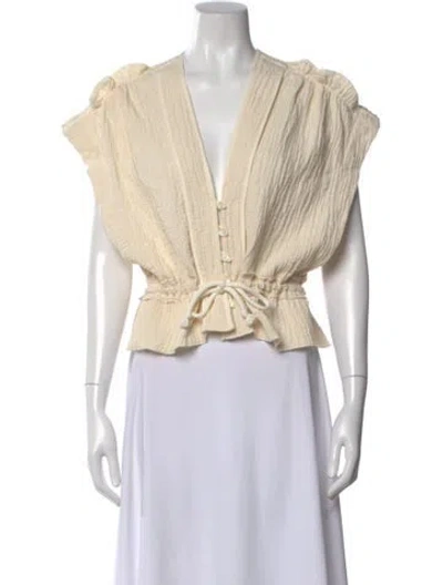 Pre-owned Iro V-neck Sleeveless Blouse In Neutral