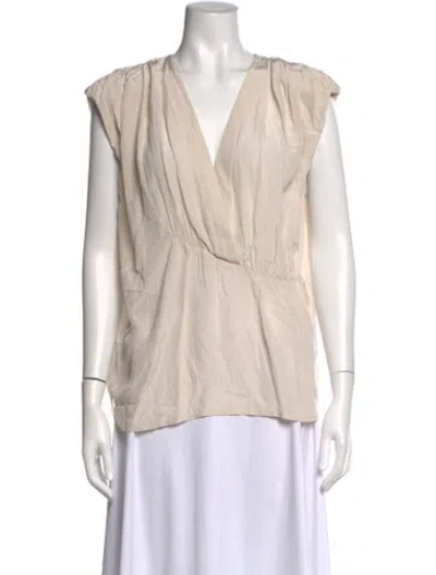 Pre-owned Iro V-neck Sleeveless Blouse In Neutral