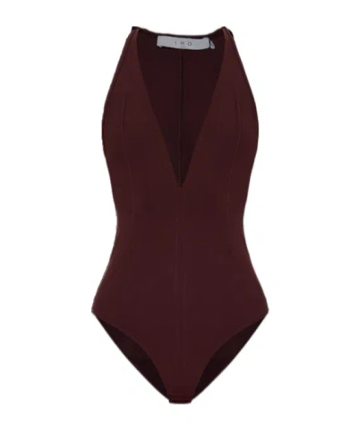 Iro V-neck Sleeveless Jumpsuit In Brown