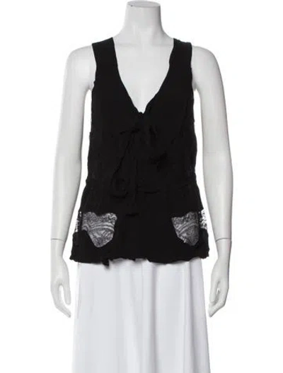 Pre-owned Iro V-neck Sleeveless Top In Black