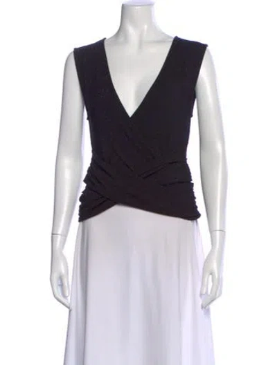 Pre-owned Iro V-neck Sleeveless Top In Black