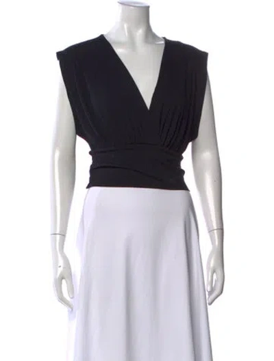 Pre-owned Iro V-neck Sleeveless Top In Black