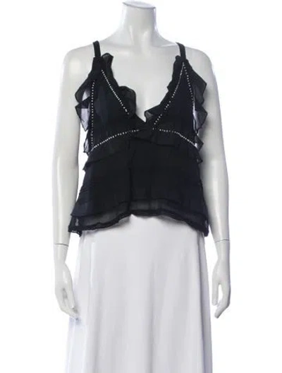 Pre-owned Iro V-neck Sleeveless Top In Blue