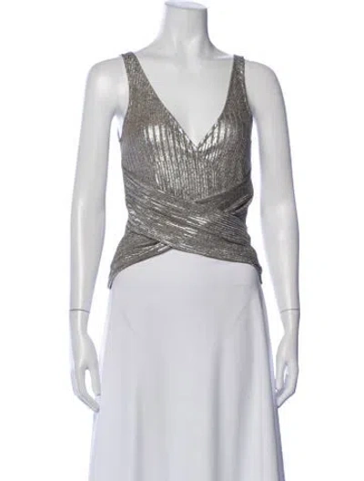 Pre-owned Iro V-neck Sleeveless Top In Brown