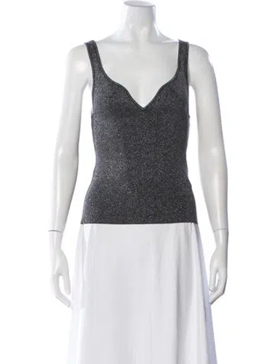 Pre-owned Iro V-neck Sleeveless Top In Gray