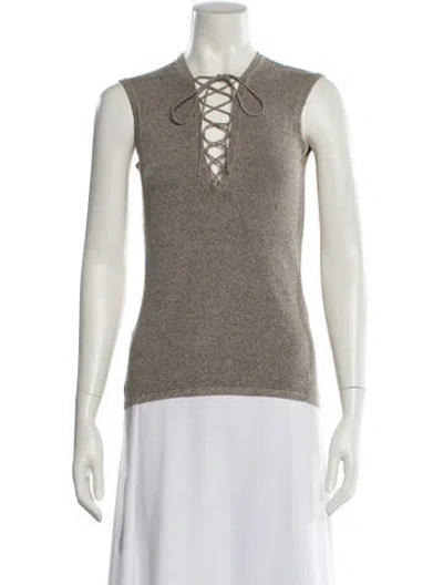 Pre-owned Iro V-neck Sleeveless Top In Neutral