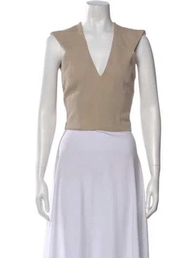 Pre-owned Iro V-neck Sleeveless Top In Neutral