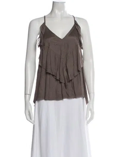 Pre-owned Iro V-neck Sleeveless Top In Neutrals