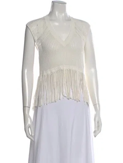Pre-owned Iro V-neck Sleeveless Top In White