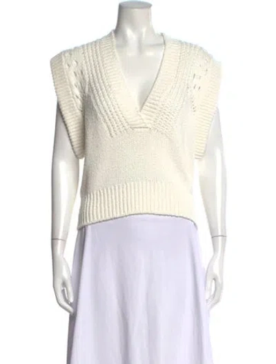 Pre-owned Iro V-neck Sleeveless Top In White