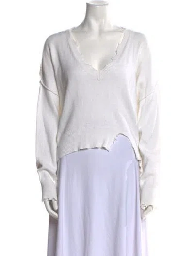 Pre-owned Iro V-neck Sweater In White