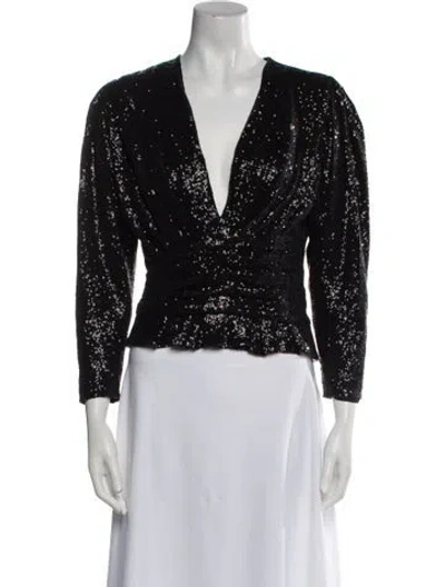 Pre-owned Iro V-neck Three-quarter Sleeve Crop Top W/ Tags In Multi