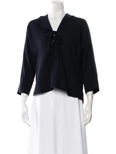 Pre-owned Iro V-neck Three-quarter Sleeve Top In Black