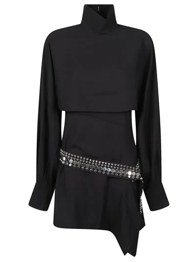 Iro Voggy Asymmetrical Cropped Overlay Metallic Dress In Multi
