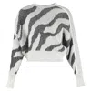 Iro Voryta Ribbed Zebra Print Sweater In Black And White Acrylic In White