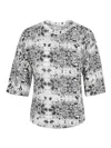 Iro Linen Geometric Pattern T-shirt In White