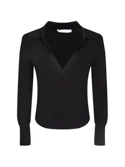 Iro Waves Polo-collar Sweater In Black