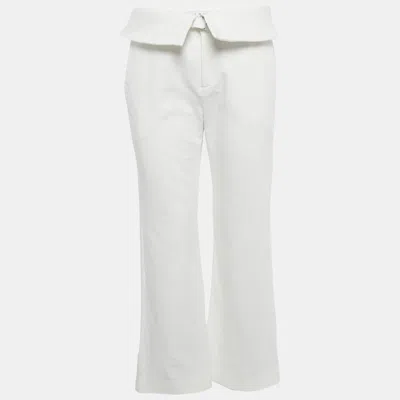 Pre-owned Iro White Cotton Folded Waist Trousers M