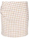 Iro Cotton Blend Silk Mini Skirt With Gathered Detailing In White