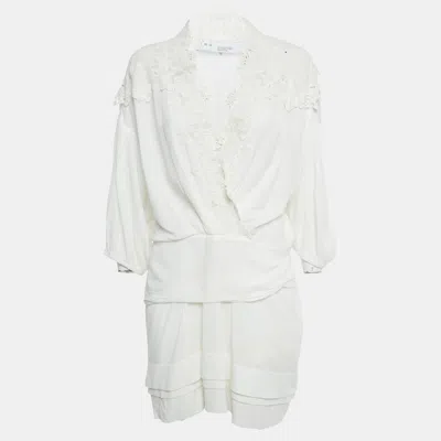 Iro White Lace Trim Cotton Mini Dress