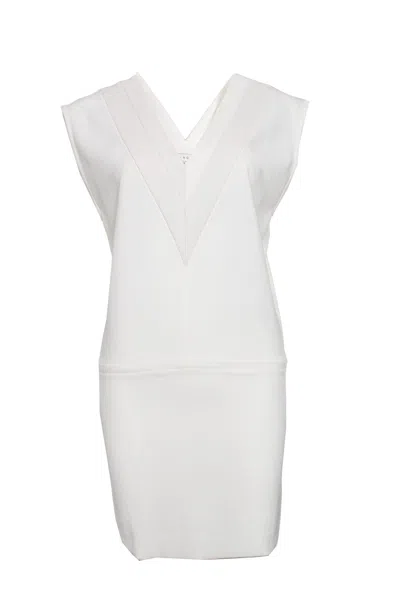 Iro White Sleeveless Dress With Leather Border