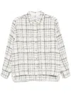 Iro Tweed Checkered Top High-low Hem In White