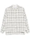 IRO IRO WHITE/BLACK TWEED BOUCLÉ CONSTRUCTION SHIRT