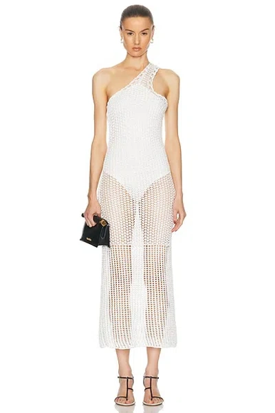 Iro Widdy Crochet One Shoulder Dress In Ecru