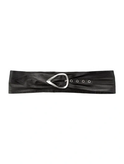 Pre-owned Iro Wide Lambskin Waist Belt In Black