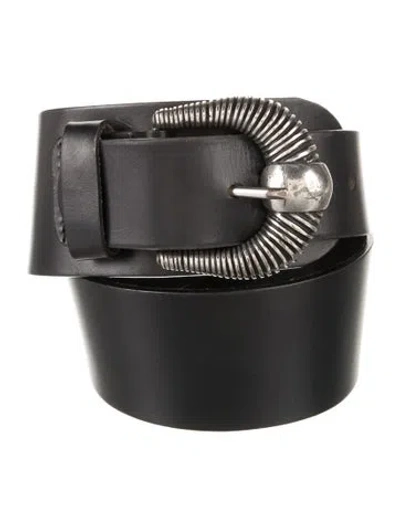 Pre-owned Iro Wide Leather Belt In Black