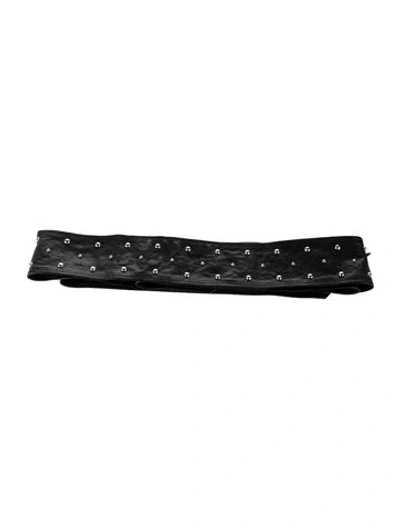 Pre-owned Iro Wide Leather Belt In Black