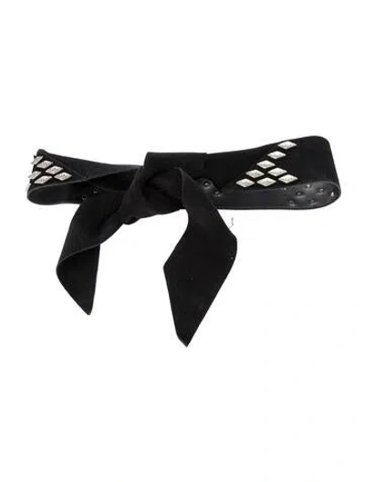 Pre-owned Iro Wide Leather Waist Belt In Black