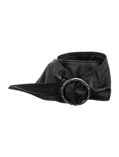Pre-owned Iro Wide Leather Waist Belt In Black