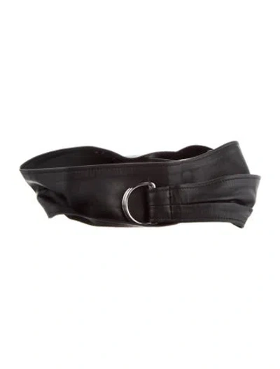 Pre-owned Iro Wide Leather Waist Belt In Black