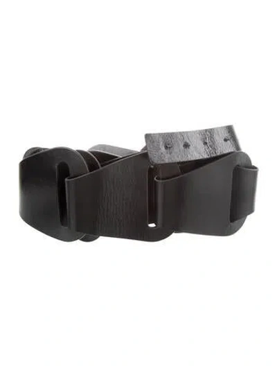 Pre-owned Iro Wide Leather Waist Belt In Black